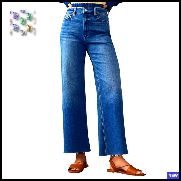 Denim - Wide Leg High Waist Jeans Stretchy Denim Boyfriend Fit Trendy Fall 2025